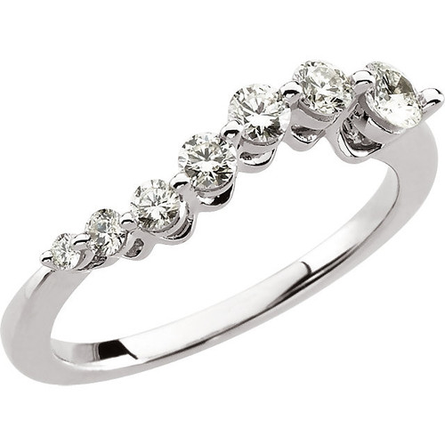 Diamond Ring in 14 Karat White Gold 0.50 Carat Journey Diamond Ring