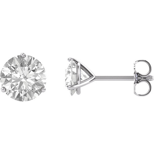 Shop 14 Karat White Gold 6mm Round Forever One Moissanite Earrings