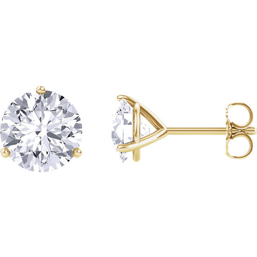 Buy 14 Karat Yellow Gold 6.5mm Round Forever One Moissanite Earrings