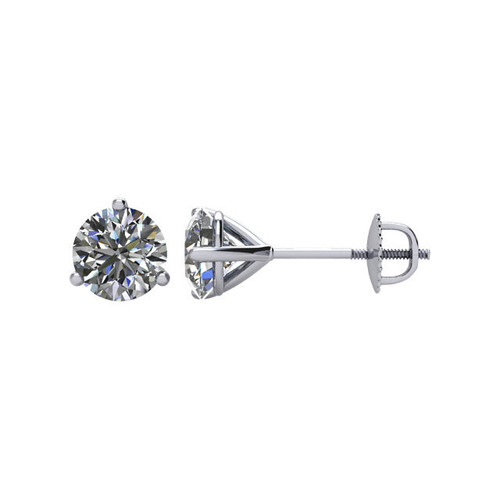 Buy 14 Karat White Gold 1.00 Carat Diamond Stud Earrings