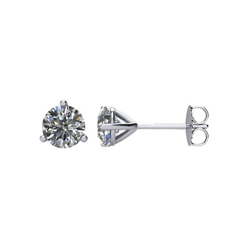14 Karat White Gold 0.25 Carat TW Diamond Threaded Post Earrings