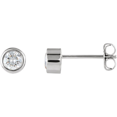 Buy Platinum 0.50 Carat Bezel Set Post Stud Earrings