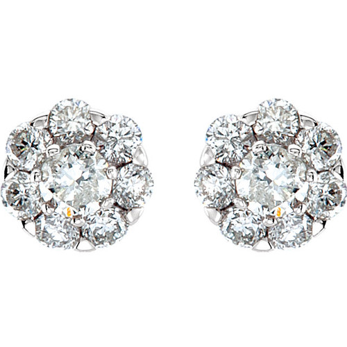 14 Karat Rose Gold and Yellow 0.33 Carat TW Diamond Cluster Earrings