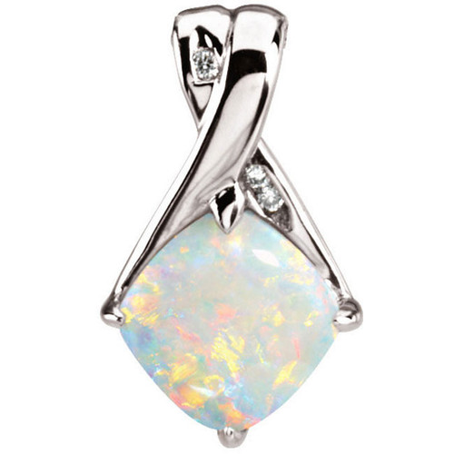 Buy Opal and Diamond Pendant