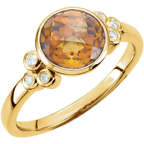 Buy Citrine and Diamond Accented Ring