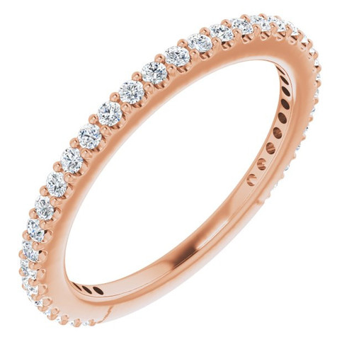 Genuine Diamond set in 14 Karat Rose Gold 0.25 Carat Diamond Stackable Ring Size 8