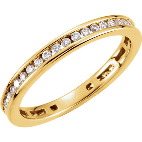 Surprise Her with  14 Karat Yellow Gold 0.40 Carat Diamond Stackable Ring