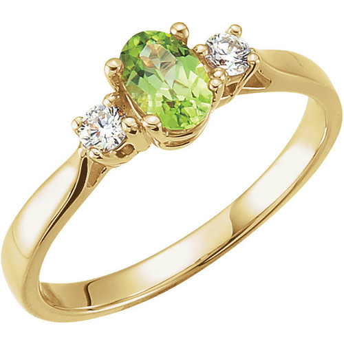 Peridot and Diamond Ring