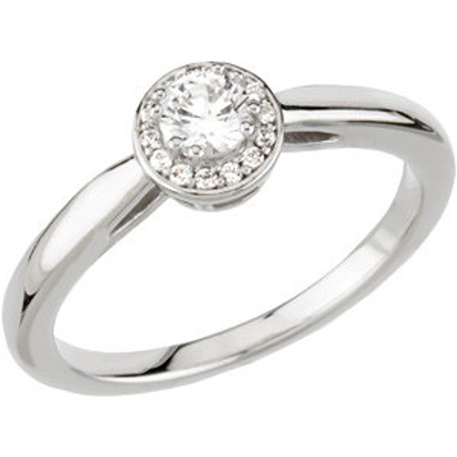 Continuum Silver .06 Carat Diamond Halo Style Engagement Ring