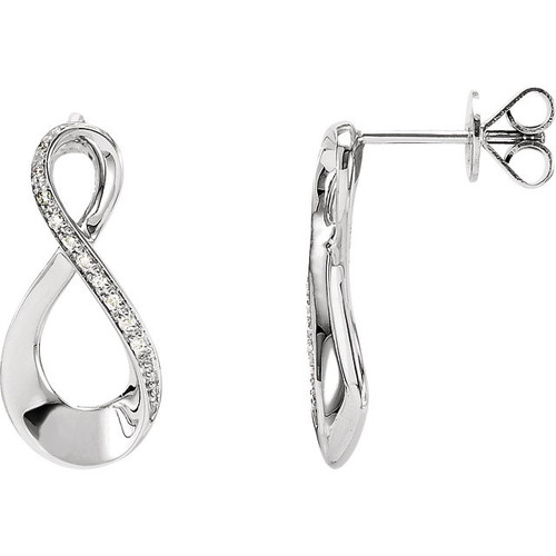 14 Karat White Gold .08 Carat Diamondfinity Inspired Earrings