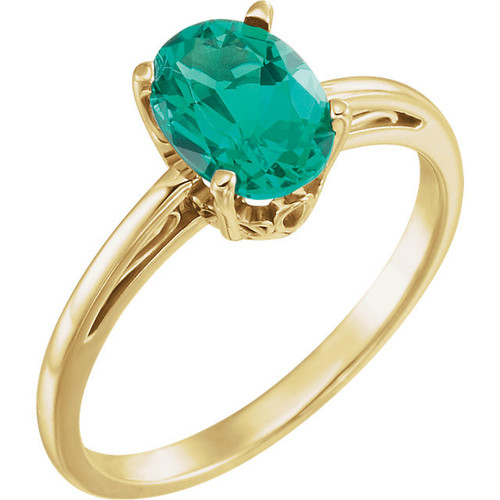 Shop 14 Karat Yellow Gold  Emerald Gemstone Ring