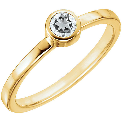 Genuine  14 Karat Yellow Gold 0.25 Carat Diamond Ring