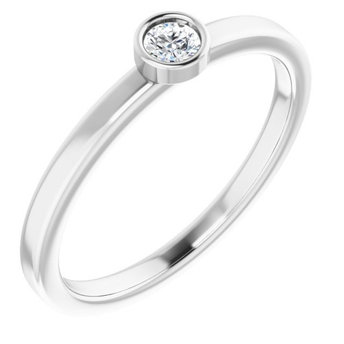 Platinum 0.10 Carat Diamond Ring