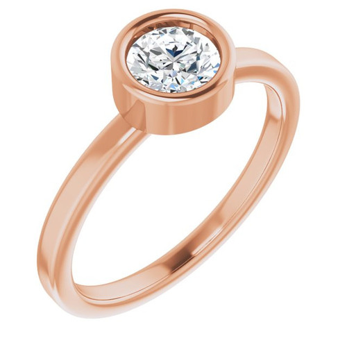 Genuine Diamond set in 14 Karat Rose Gold 0.60 Carat Diamond Ring