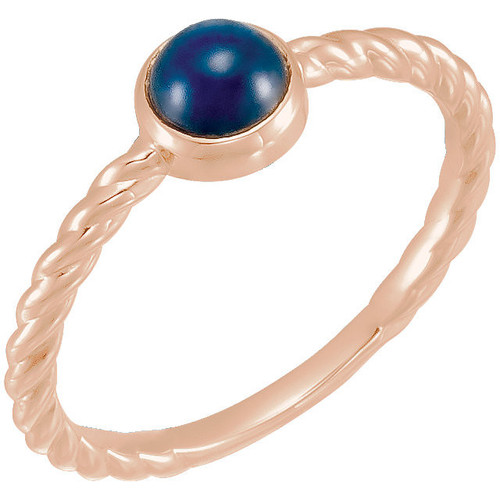 Real Sapphire set in 14 Karat Rose Gold Sapphire Ring