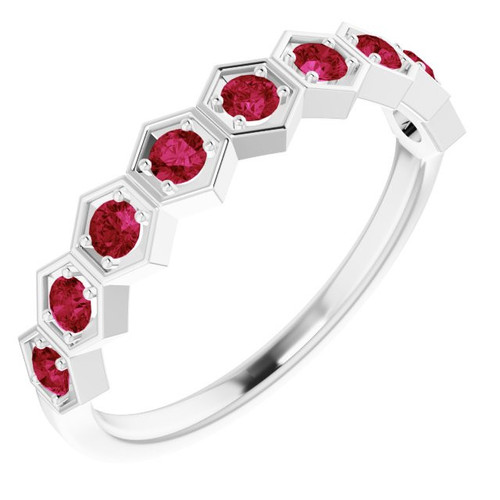 Exceptional Ruby Stacking Ring in 14k Yellow Gold - Ruby Lane