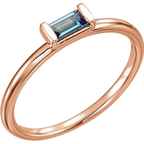 Buy 14 Karat Rose Gold London Blue Topaz Stackable Ring
