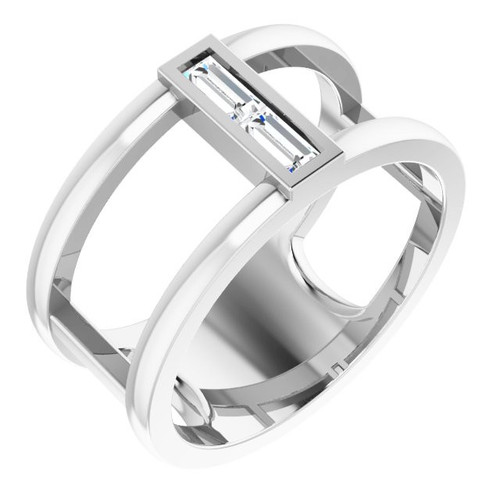 Real Diamond Ring in Platinum 0.25 Carat Diamond Baguette Ring