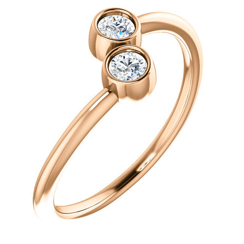 Shop 14 Karat Rose Gold 0.20 Carat Diamond 2 Stone Ring