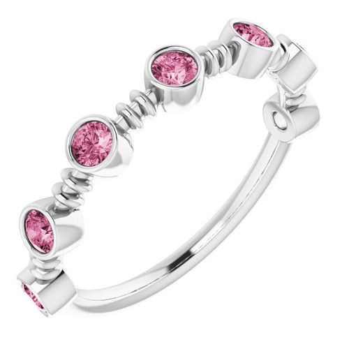 Pink Tourmaline in Sterling Silver Pink Tourmaline Bezel Set Ring