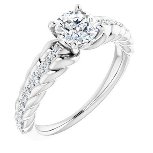 Platinum Mounting set with Sapphire and 0.15 Carat Diamond Ring