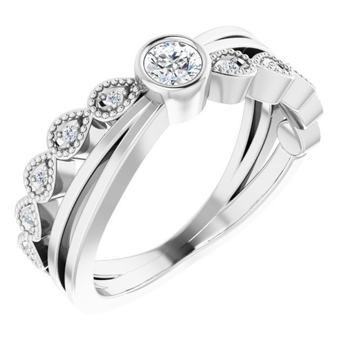 Genuine Diamond Ring in Platinum 0.20 Carat Diamond Ring