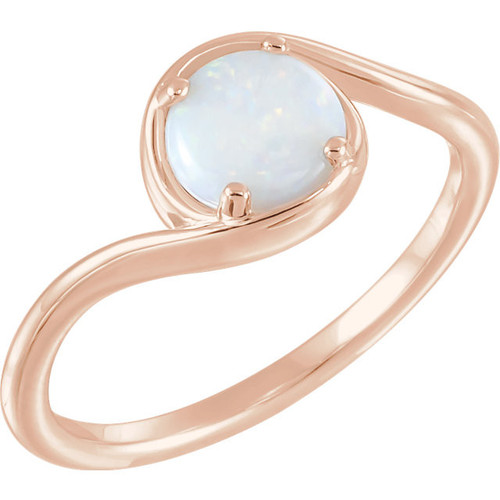 Nice 14 Karat Rose Gold Fire Opal Bypass Ring