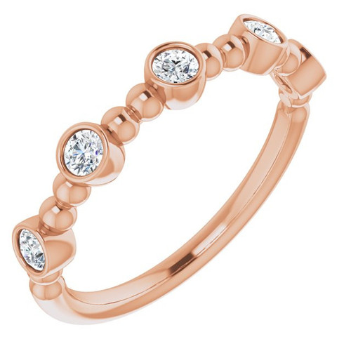 Genuine Diamond set in 14 Karat Rose Gold .33 Carat Diamond Stackable Ring