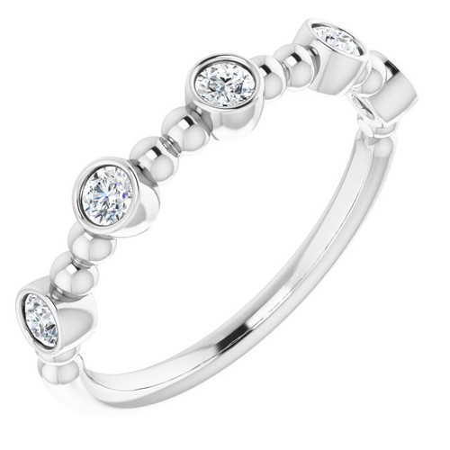 Sterling Silver .33 Carat Diamond Stackable Ring