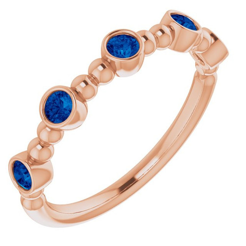 Sapphire in 14 Karat Rose Gold  Sapphire Stackable Beaded Ring