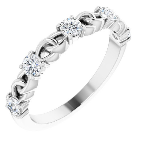 Platinum 0.50 Carat Diamond Stackable Link Ring