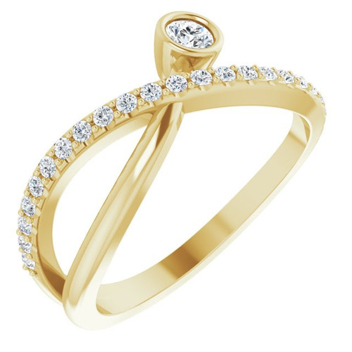 Sapphire in 14 Karat Yellow Gold Sapphire & 0.20 Carat Diamond Ring