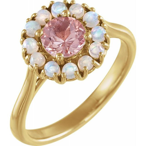 Opal and clearance morganite ring