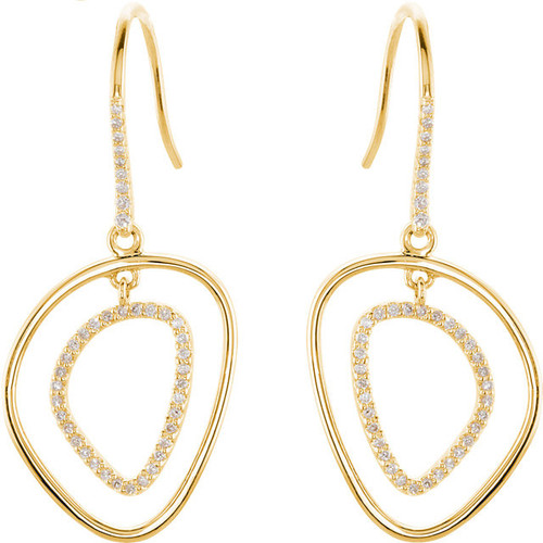 Genuine 14 Karat Yellow Gold 0.40 Carat Diamond Earrings