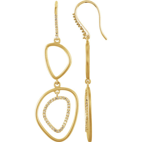 Buy 14 Karat Yellow Gold 0.40 Carat Diamond Open Silhouette Earrings