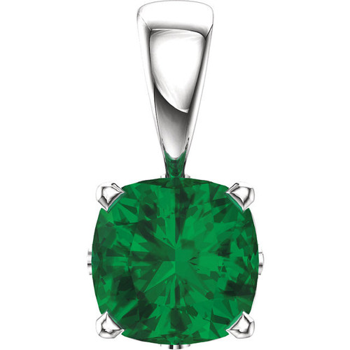 Buy 14 Karat White Gold   Emerald Pendant