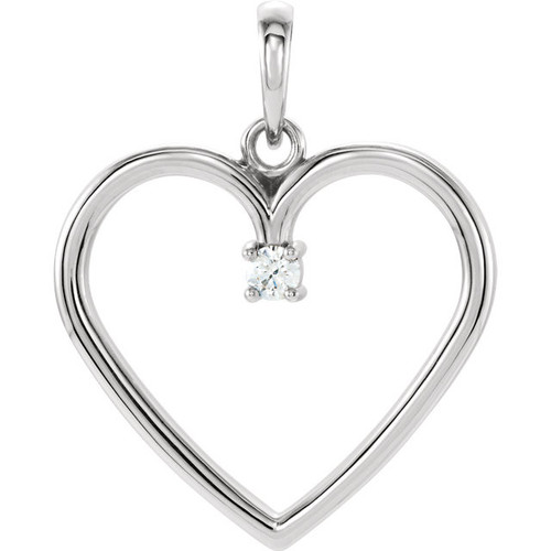 Buy Platinum .04 Carat Diamond Heart Pendant