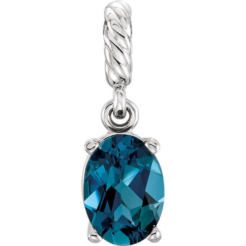 14 Karat White Gold London Blue Topaz Pendant