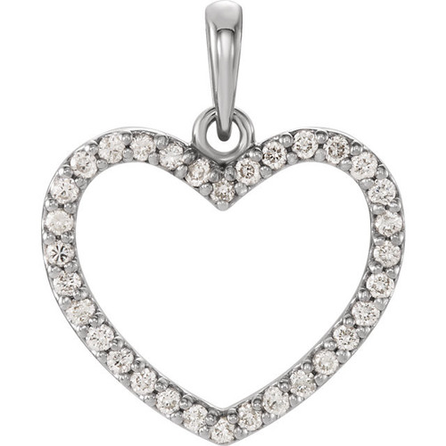 Platinum 0.25 Carat Diamond Heart Pendant