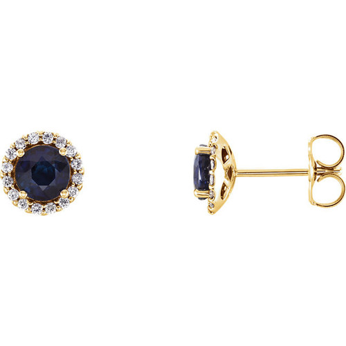 14 Karat Yellow Gold 0.20 Carat Diamond Semi Set Earrings