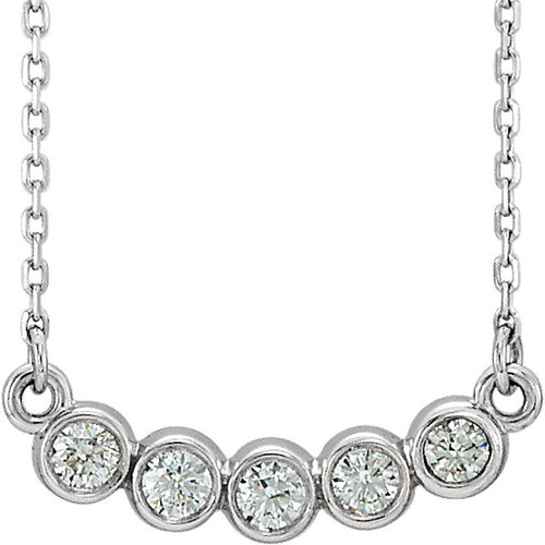 Buy 14 Karat White Gold  0.33 Carat Diamond Bezel Set 16 inch Necklace