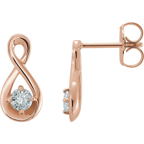 Buy 14 Karat Rose Gold 0.20 Carat Diamondfinity Inspired Earrings