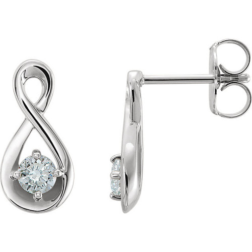 Genuine Platinum 0.20 Carat Diamondfinity Inspired Earrings