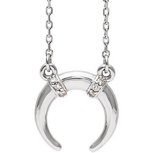 14 Karat White Gold .03 Carat Diamond 16 inch Necklace