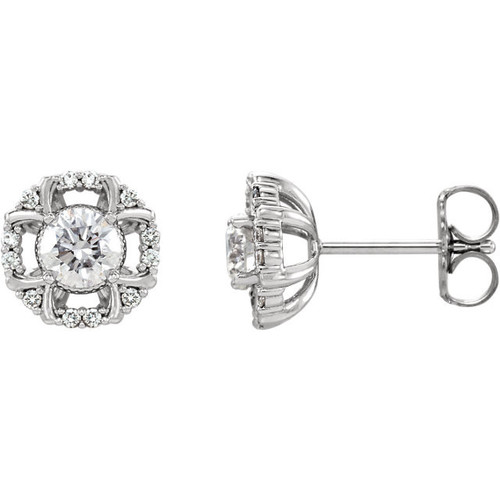 Platinum 0.60 Carat Diamond Earrings
