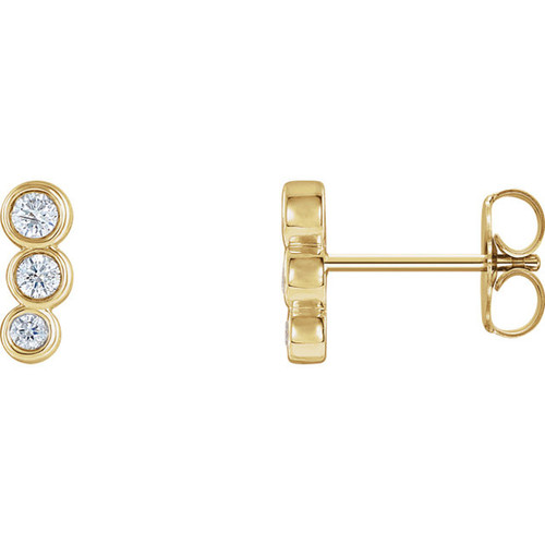 14 Karat Yellow Gold .07 Carat Diamond Petite Ear Climbers