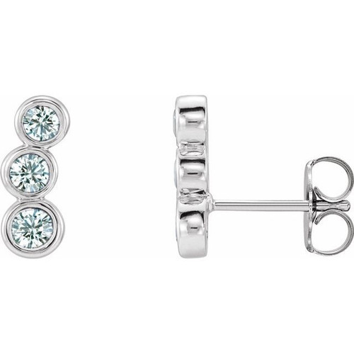 14 Karat White Gold 0.50 Carat Diamond Ear Climbers