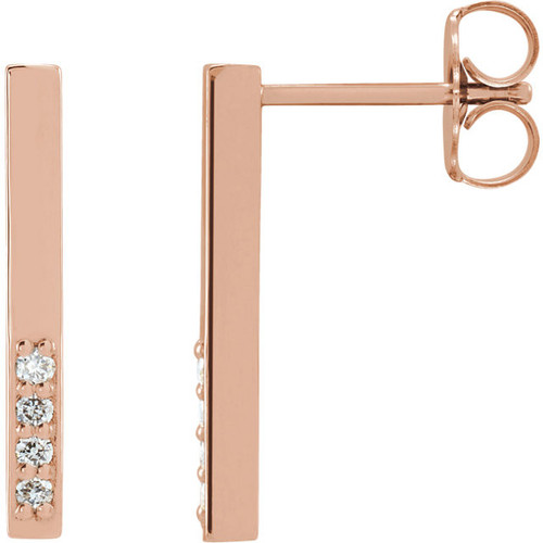 Shop 14 Karat Rose Gold .07 Carat Diamond Geometric Dangle Earrings