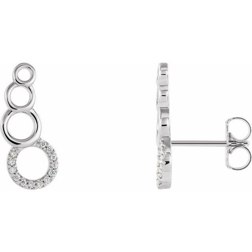 Sterling Silver .06 Carat Diamond Geometric Ear Climbers