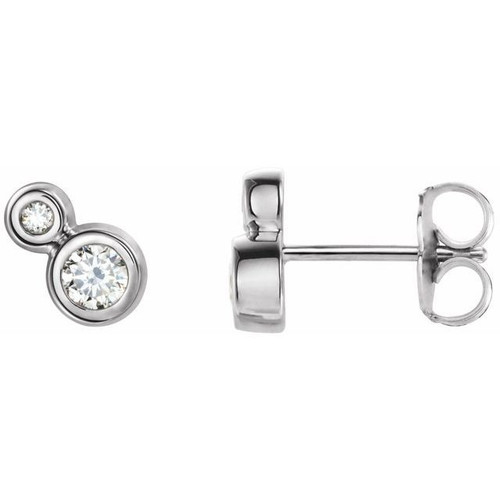 Sterling Silver 1.00 Carat Diamond Earrings